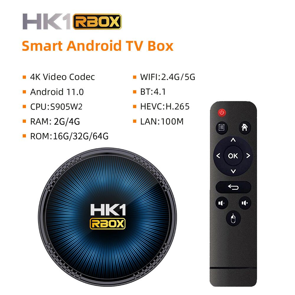 ผู้ผลิตในจีน HK1 RBOX W2 Amlogic S905W2 เครื่องเล่นสตรีมมิ่ง OEM