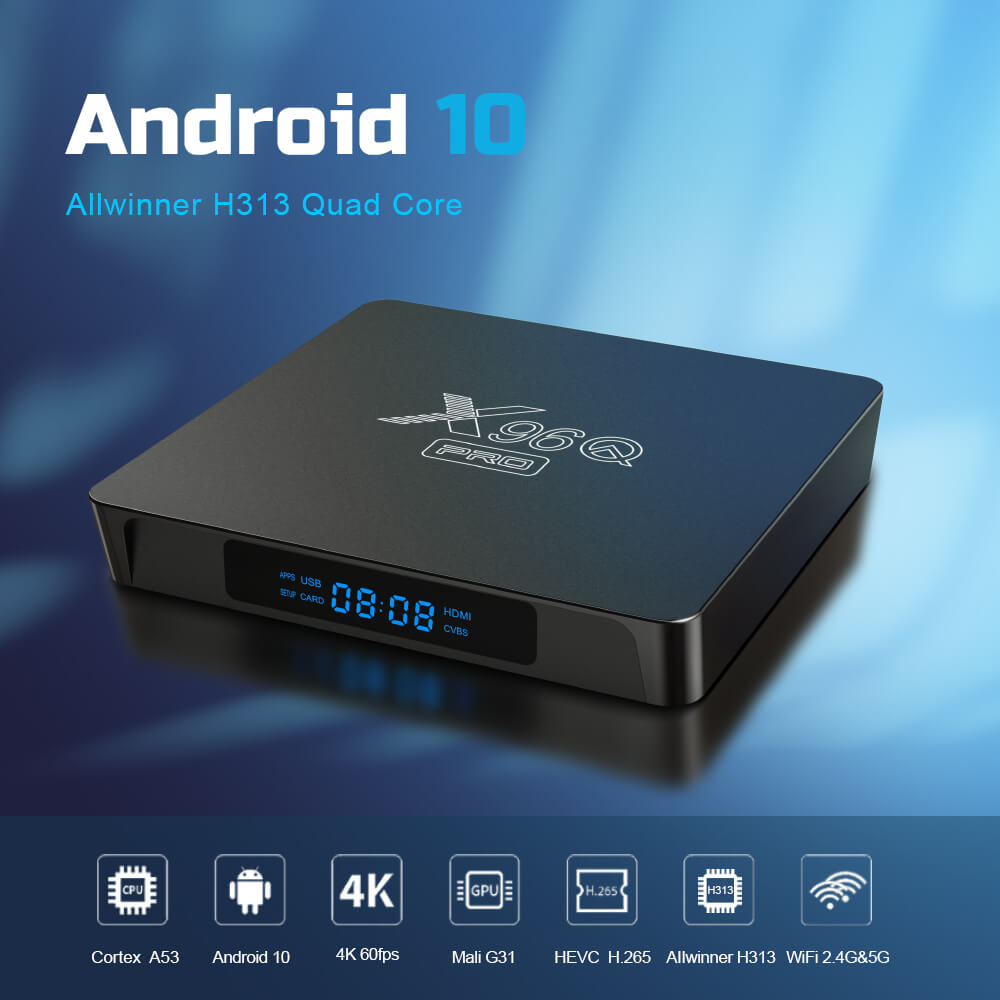 X96Q Pro Allwinner H313 caja de televisión android fabricante de China OEM